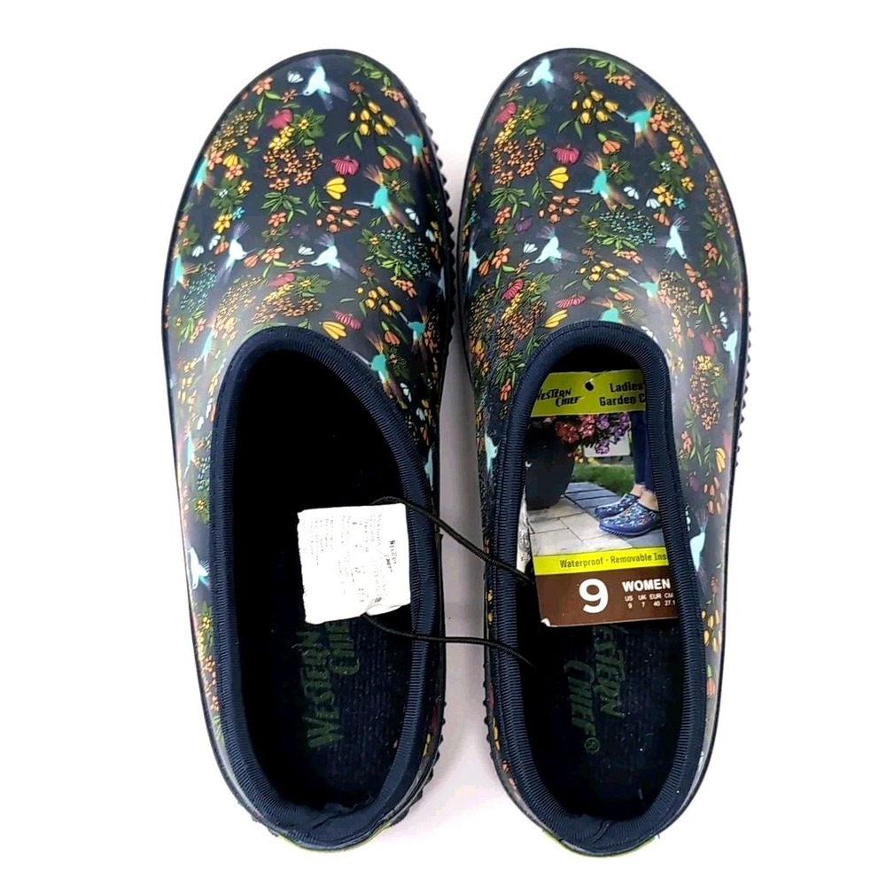 Western Chief Hummingbird Clog Rubber Slip-on Garden Shoes Womens 9 Navy NEW NWT - Picture 6 of 10